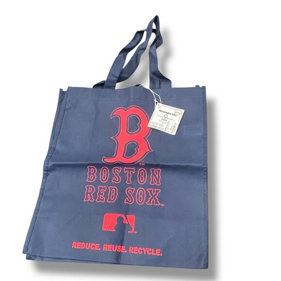 Boston Red Sox Reusable Bag MLB Baseball FOCO Shopping Grocery Gym School Blue - Picture 4 of 9